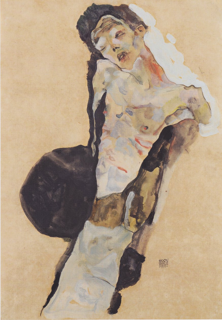 Mezzo nudo (autoritratto) da Egon Schiele