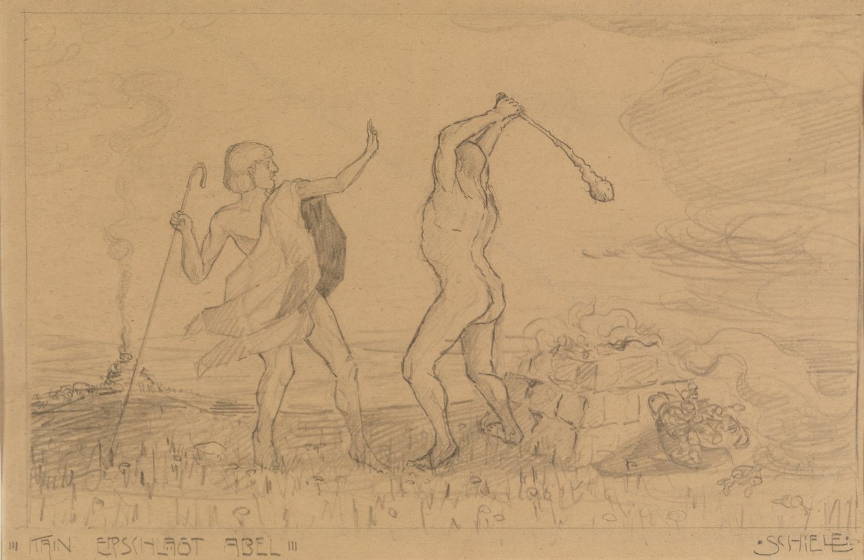 Caino uccide Abele da Egon Schiele