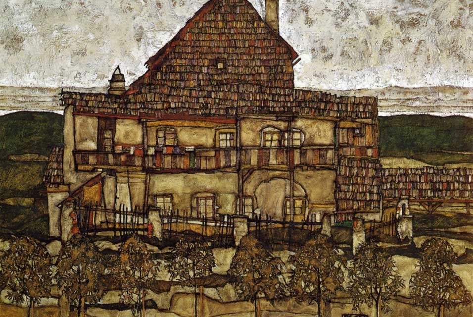 Leopold Museum, Vienna. Casa con tegole. da Egon Schiele