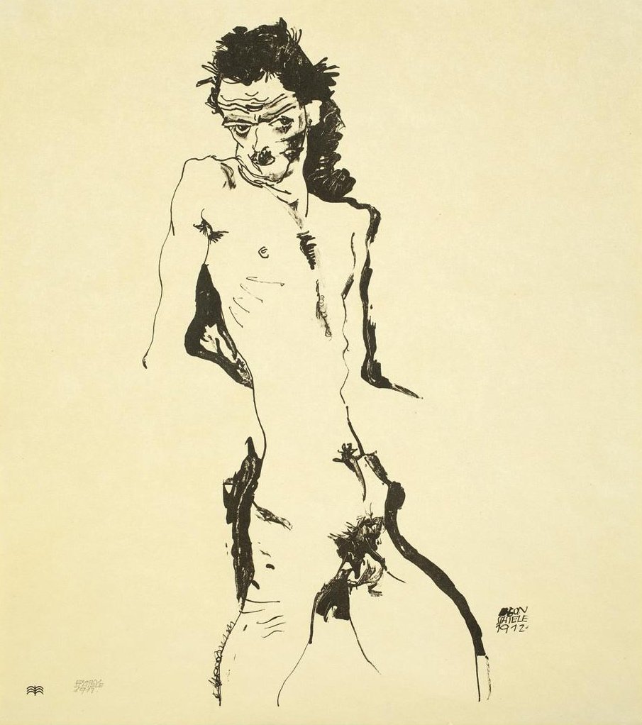 Nudo maschile (Autoritratto) da Egon Schiele