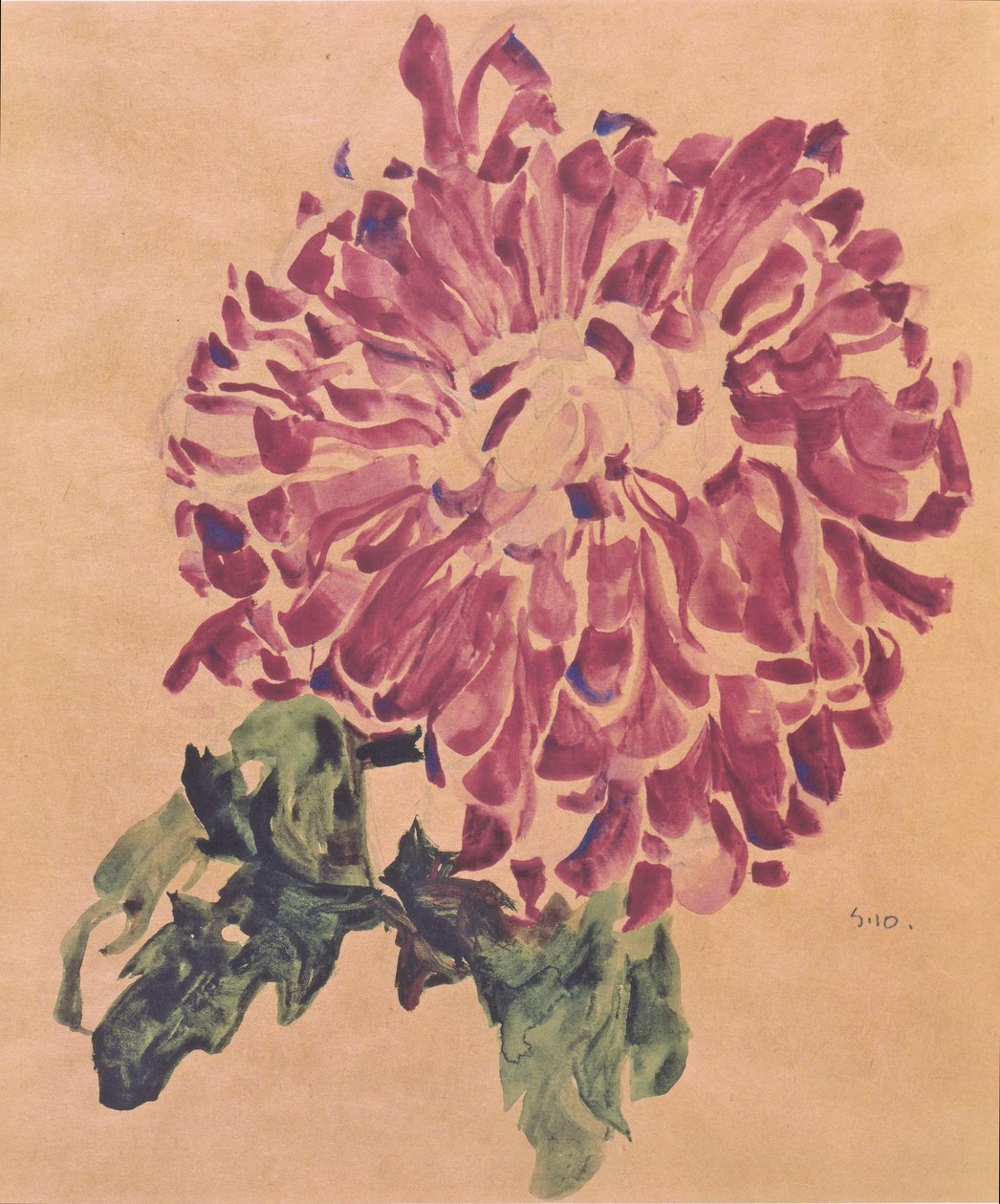Crisantemo rosso da Egon Schiele