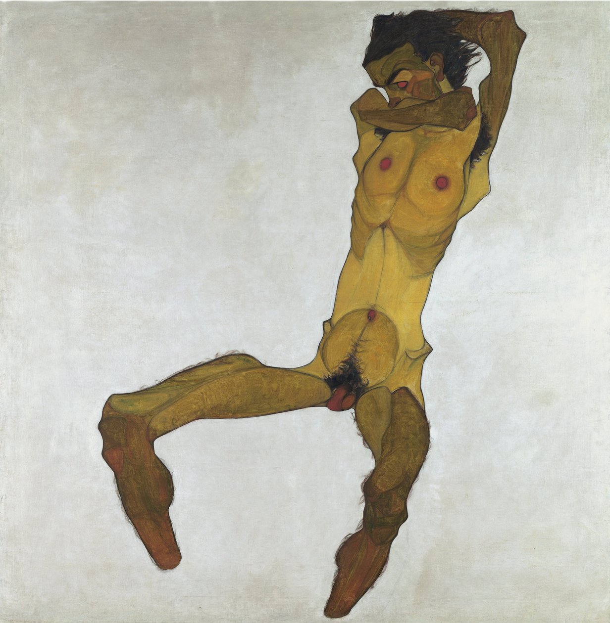 Nudo maschile seduto (Autoritratto) da Egon Schiele