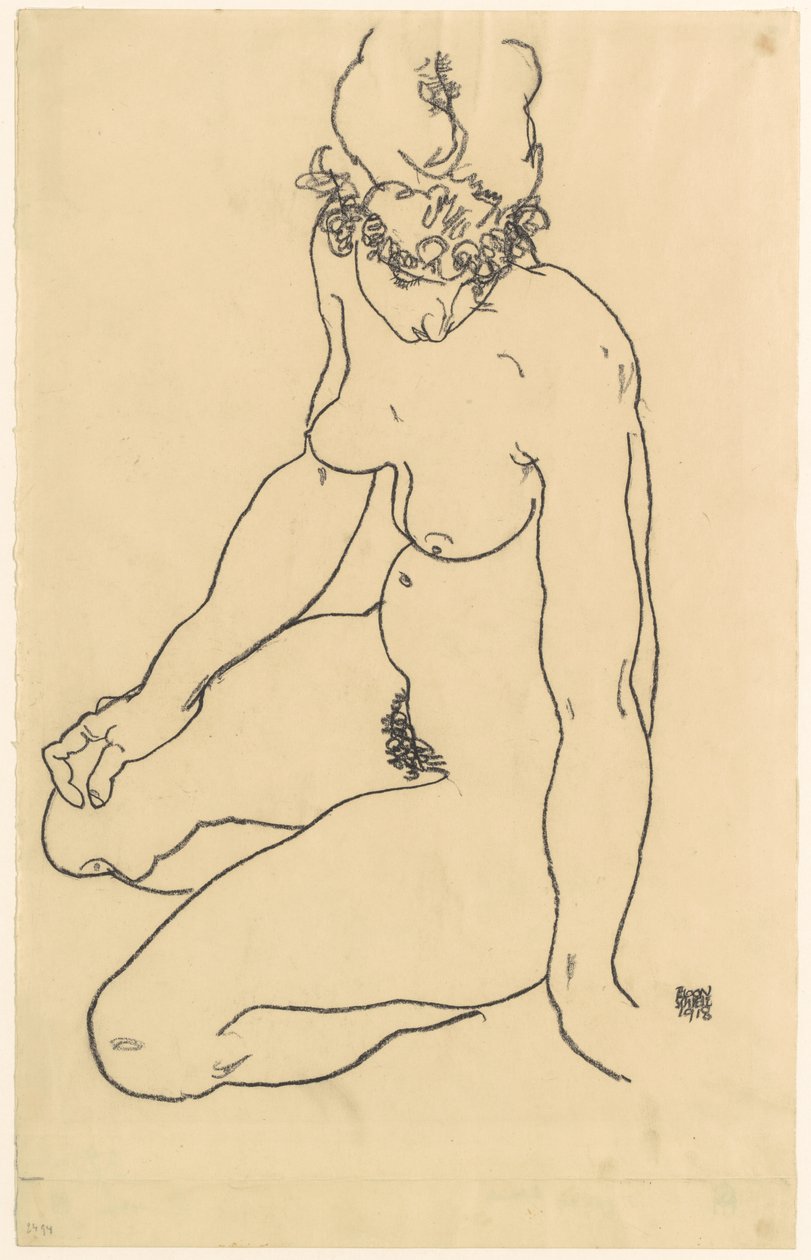 Nudo femminile seduto, 1918 da Egon Schiele