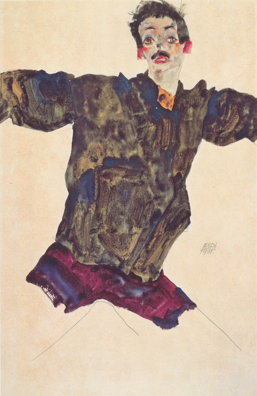 Autoritratto con le braccia aperte da Egon Schiele