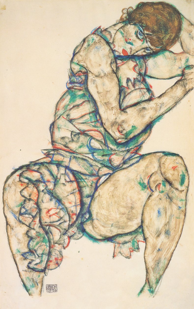 Mezzo nudo seduto da Egon Schiele