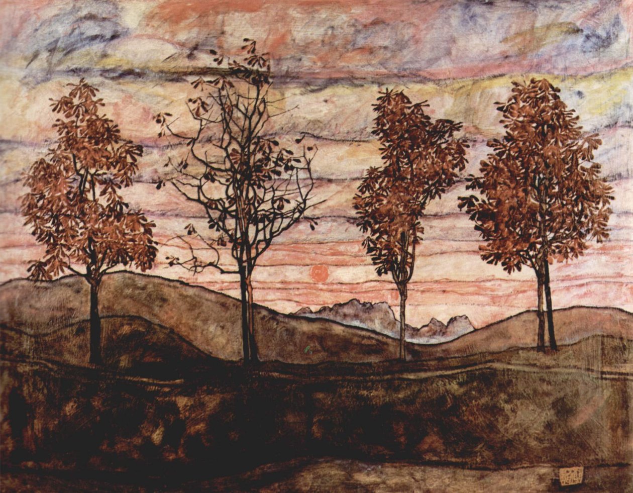 Quattro alberi da Egon Schiele