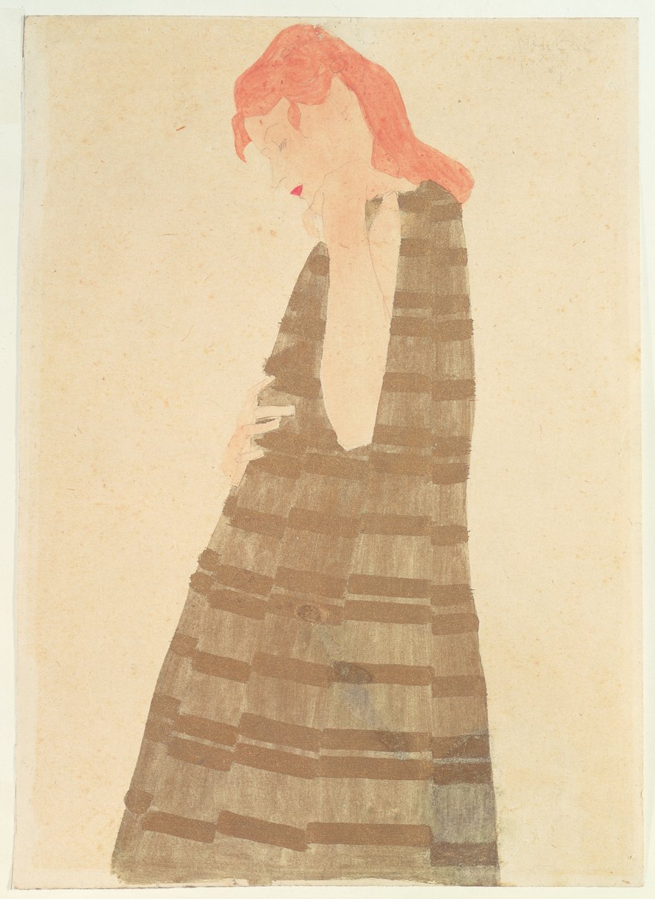 Donna in un mantello dorato, 1908 da Egon Schiele