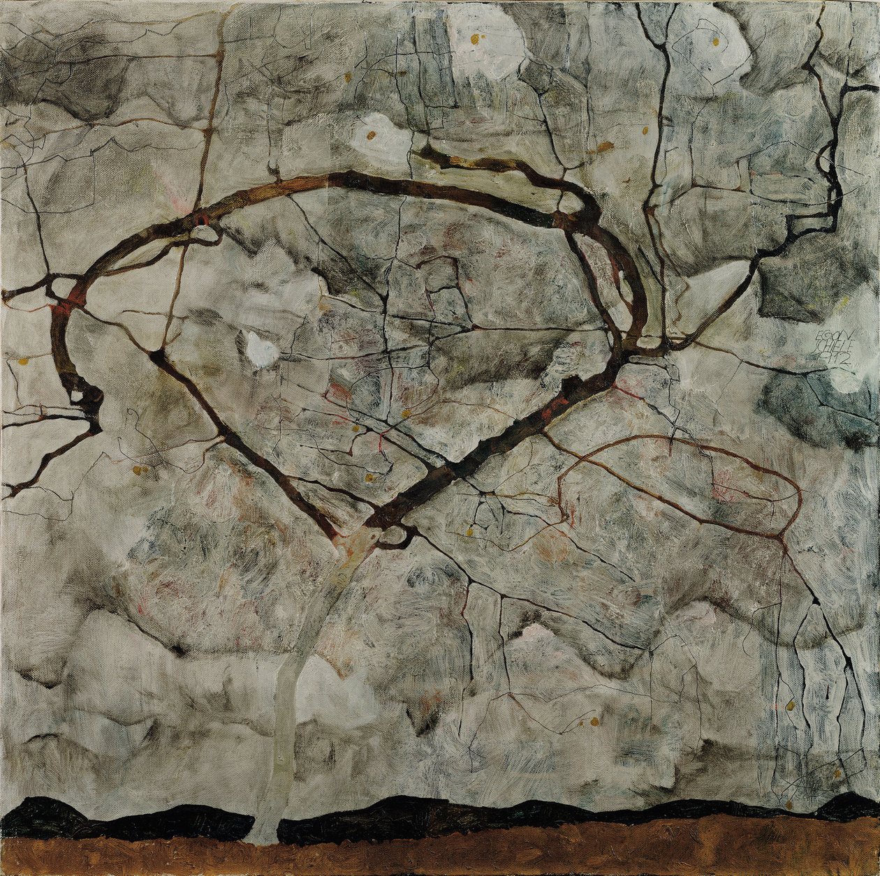 Albero autunnale in aria turbolenta, 1912 da Egon Schiele