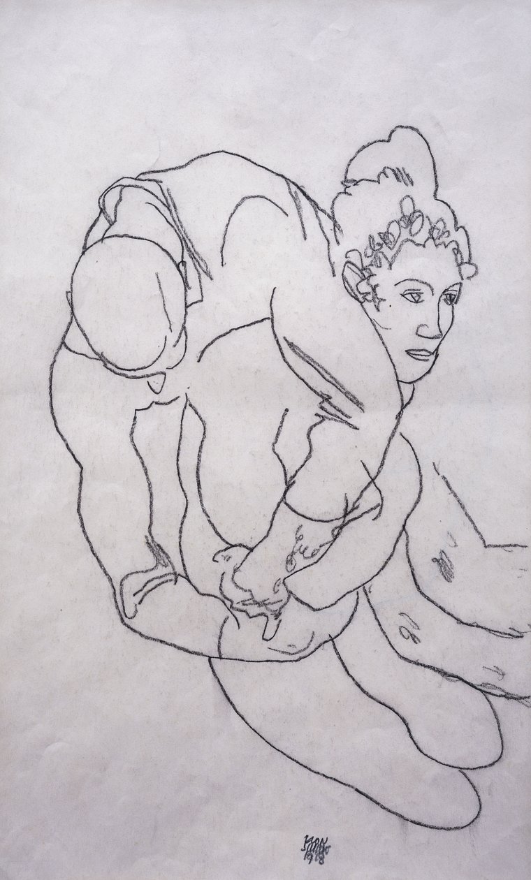 Essere abbracciati, 1918 da Egon Schiele