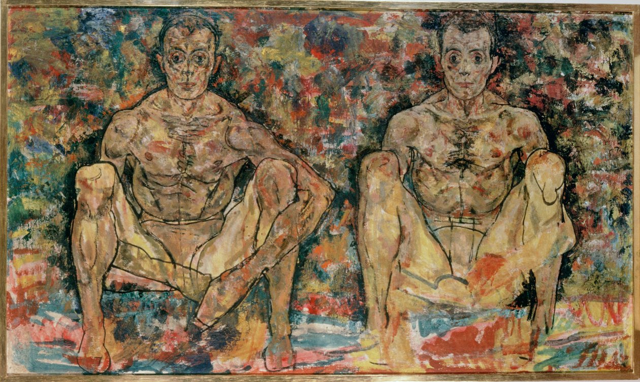 Coppia maschile accovacciata ... da Egon Schiele