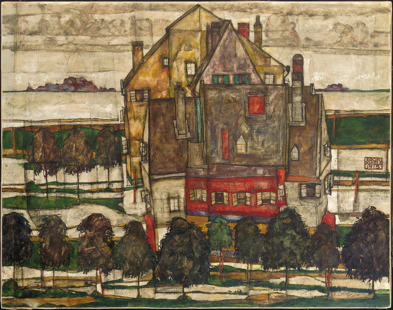 Case individuali (Case con montagne) da Egon Schiele