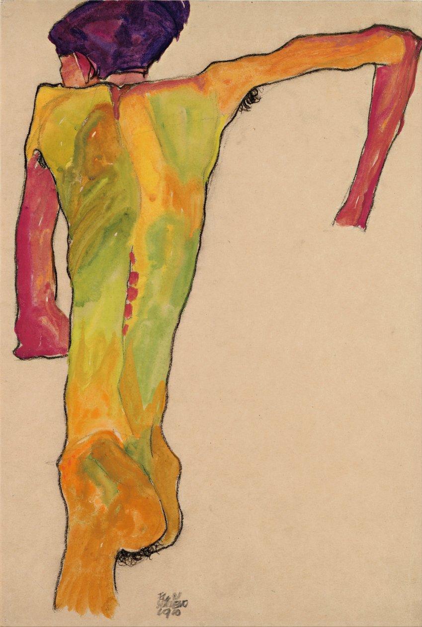 Nudo Maschile, che si Sostiene, 1910 da Egon Schiele