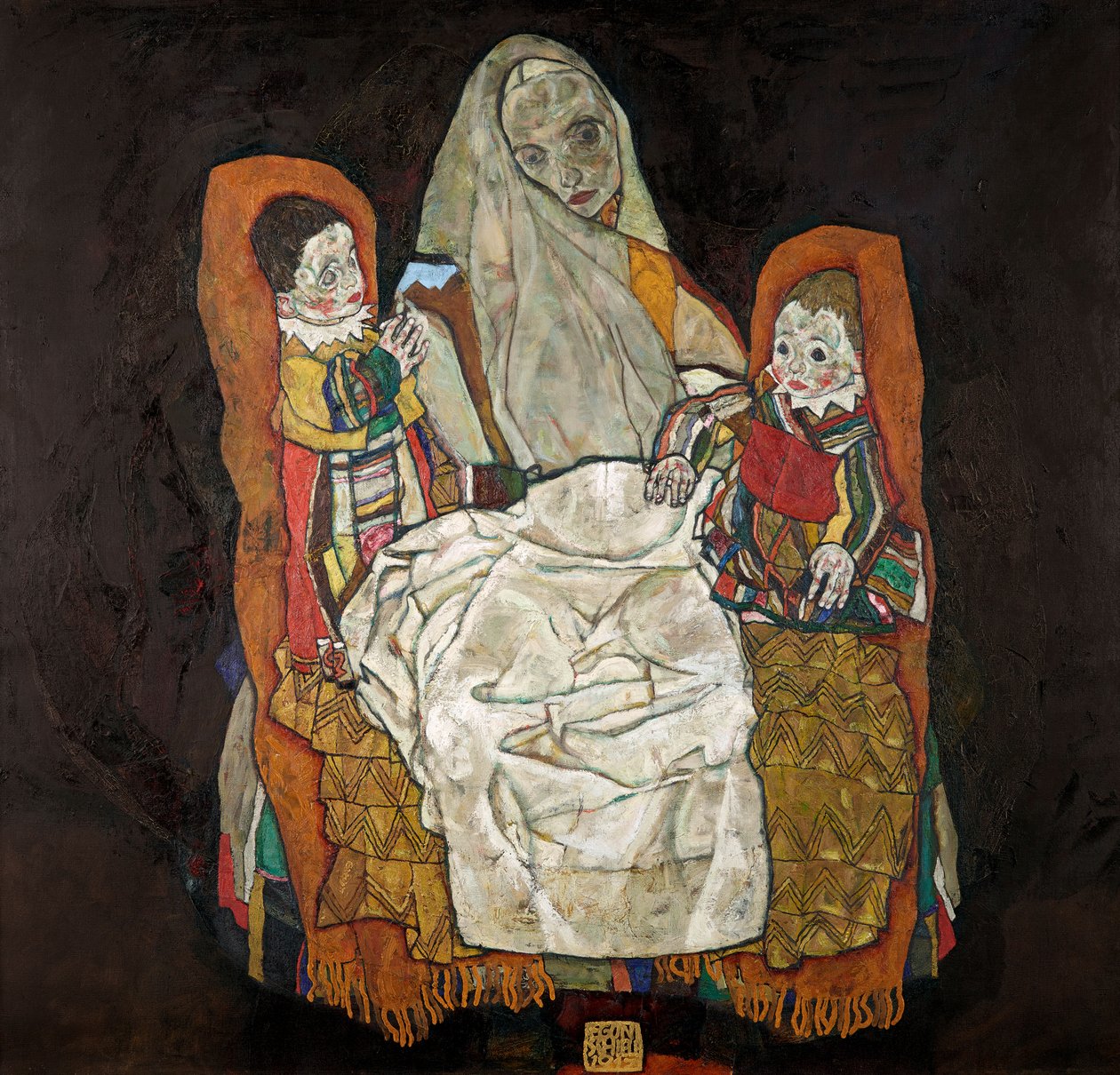 Madre con due bambini III, 1915-1917 da Egon Schiele