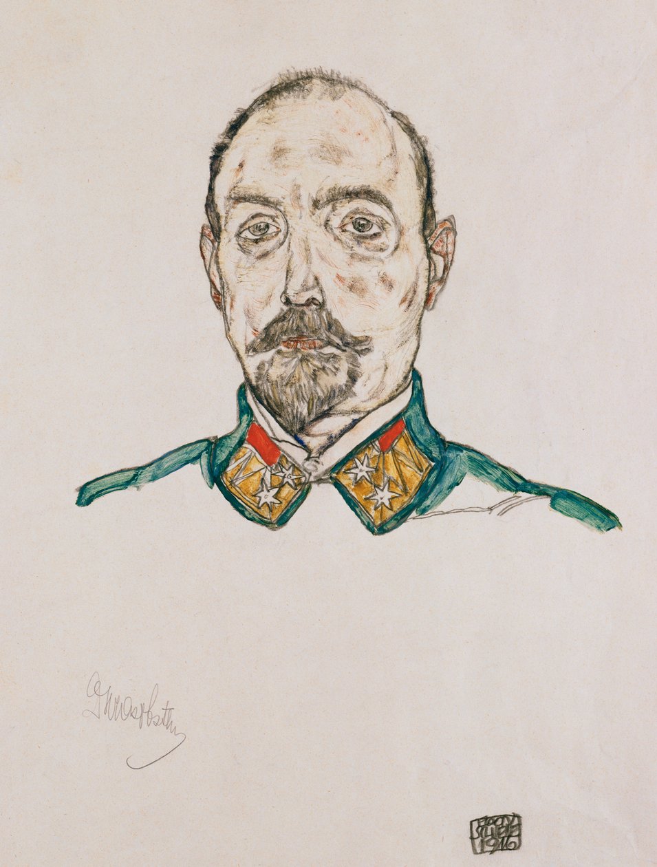 Ritratto di un primo ufficiale, 1916 da Egon Schiele