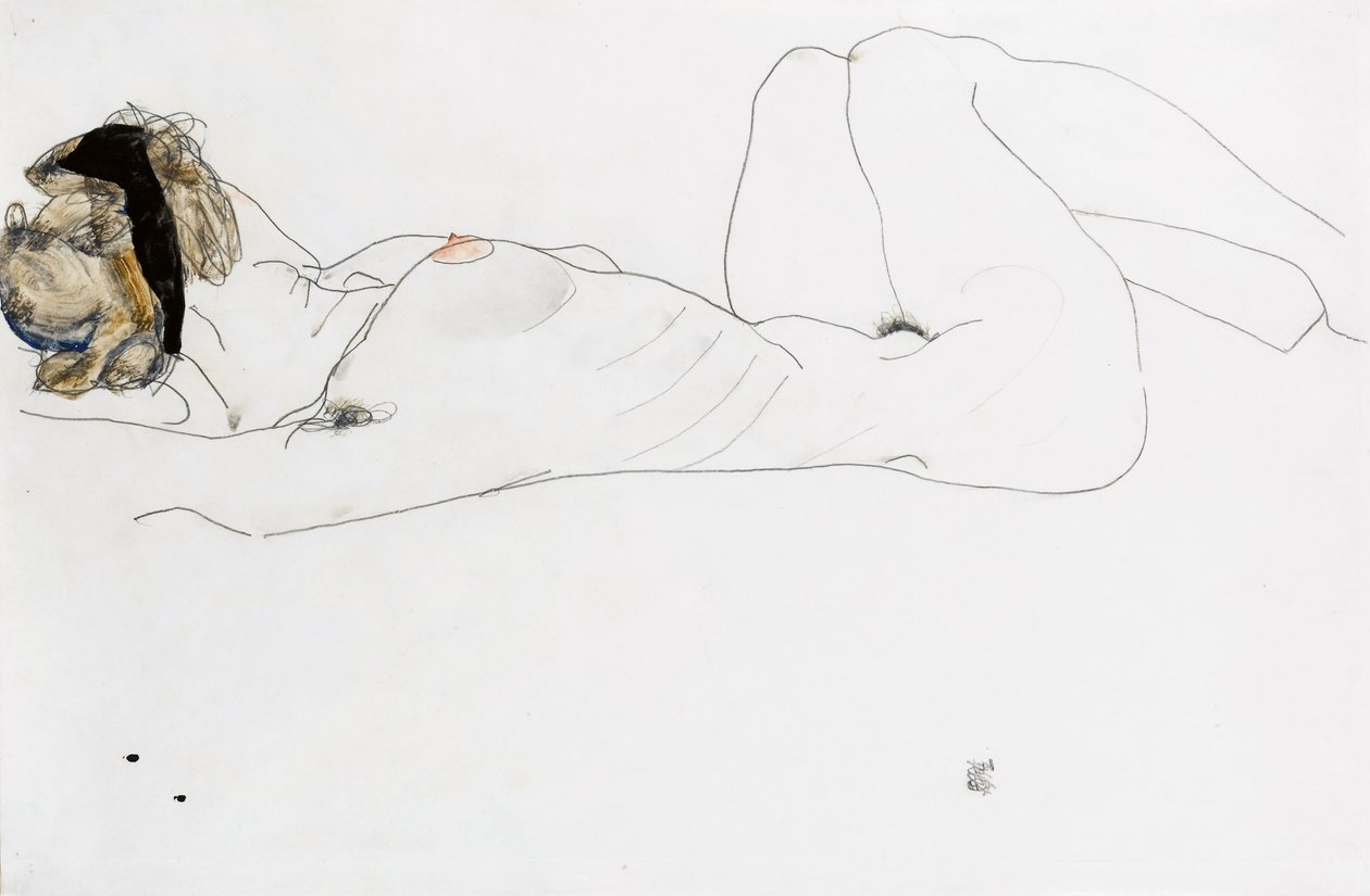 Nudo femminile reclinato, 1912 da Egon Schiele