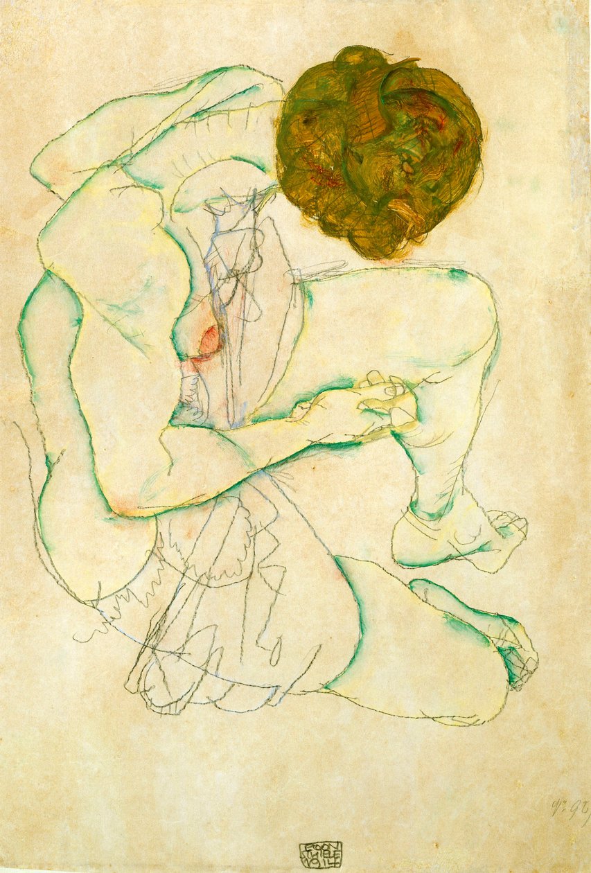 Donna nuda seduta, 1914 da Egon Schiele