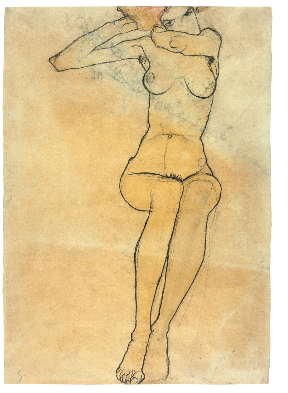 Nudo seduto, 1910 da Egon Schiele