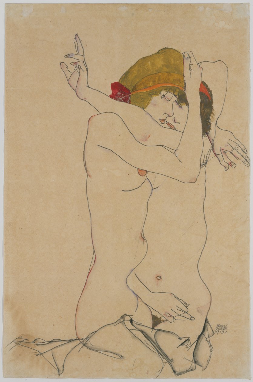 Due donne che si abbracciano, 1913 da Egon Schiele