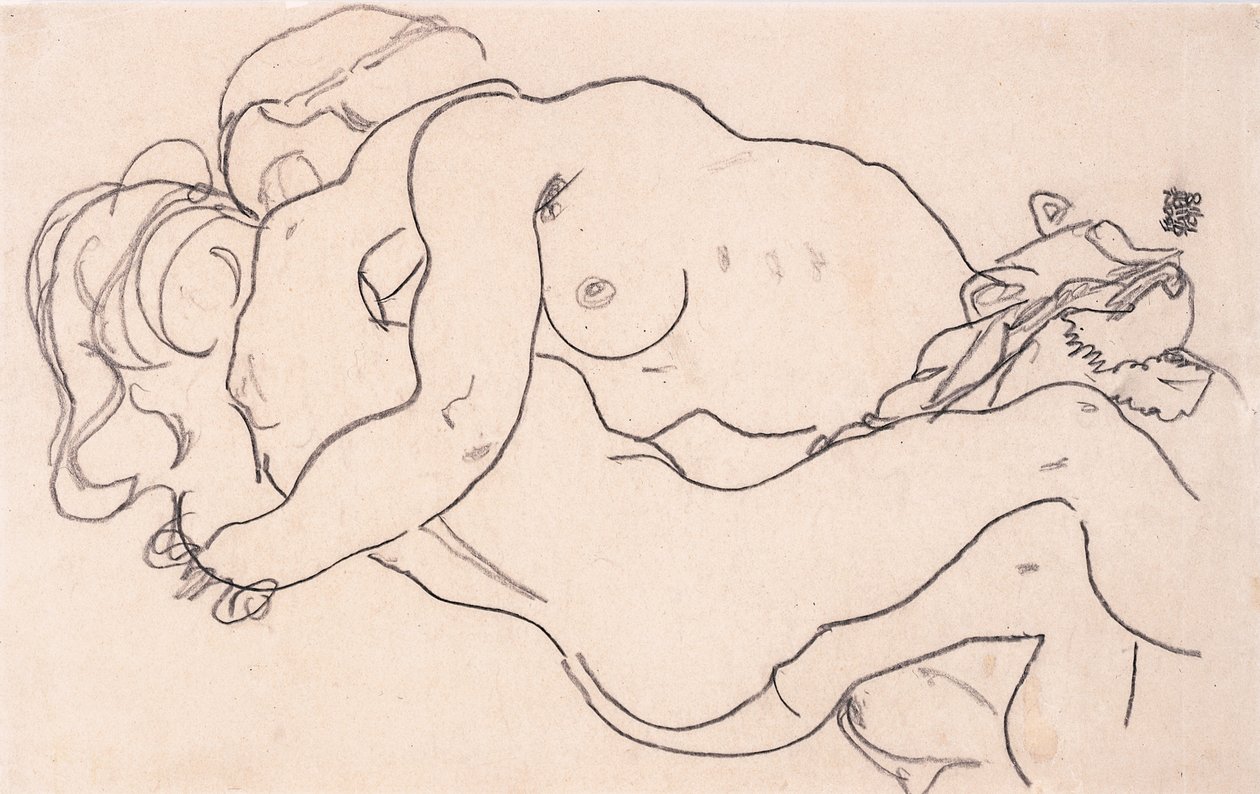 Due nudi femminili abbracciati, 1918 da Egon Schiele