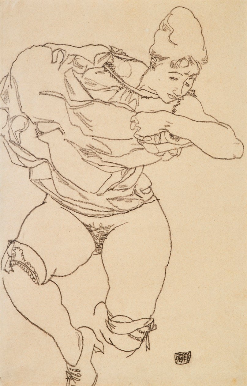 Donna che si spoglia da Egon Schiele
