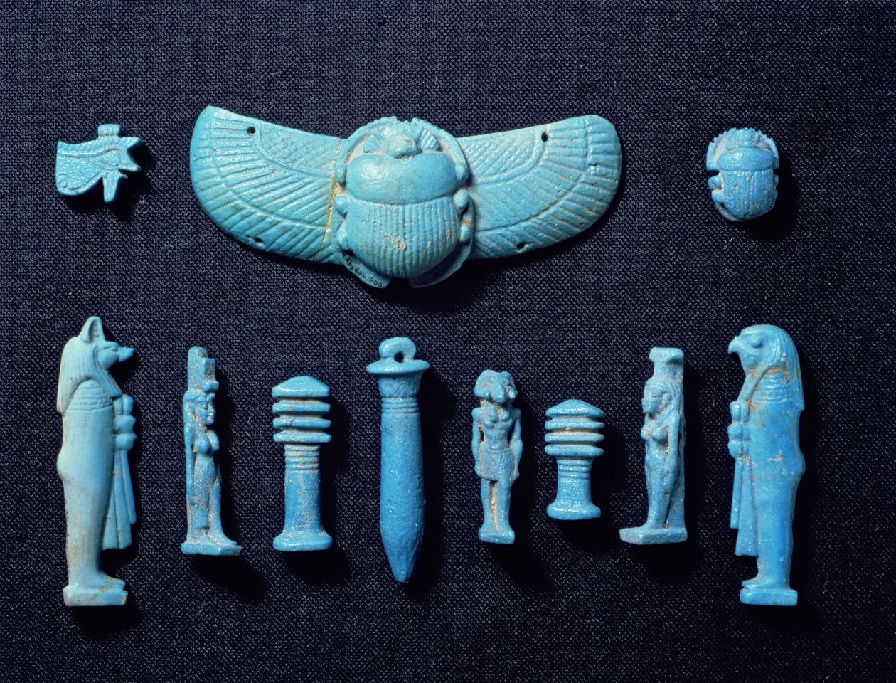 Amuleti egiziani, da Abydos, probabilmente XVIII dinastia, Nuovo Regno, c.1555-1337 a.C. da Egyptian