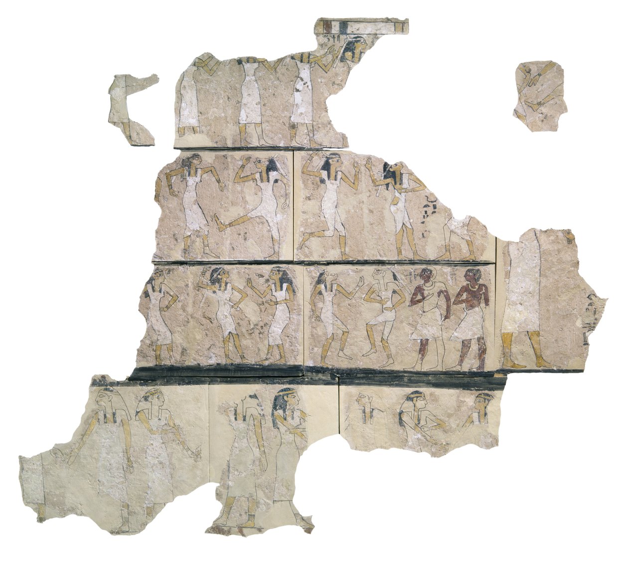 Frammento di pittura murale raffigurante ragazze danzanti (dettaglio) da Egyptian