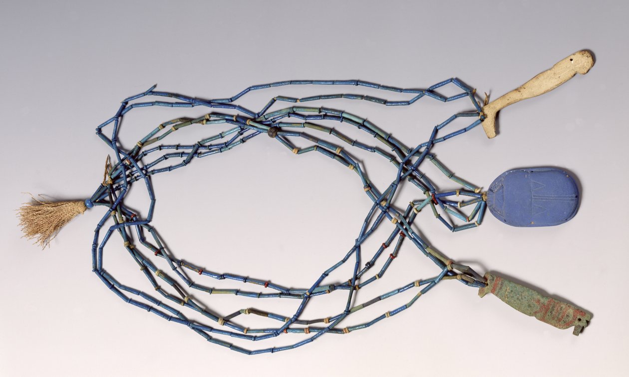 Collana, trovata su una mummia (turchese) da Egyptian
