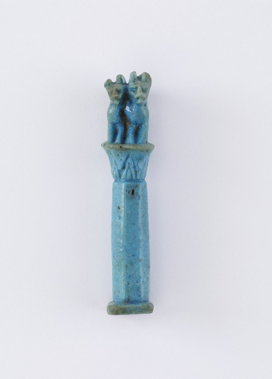 Colonna di papiro con due gatti, probabilmente periodo tolemaico, 305-30 a.C. da Egyptian