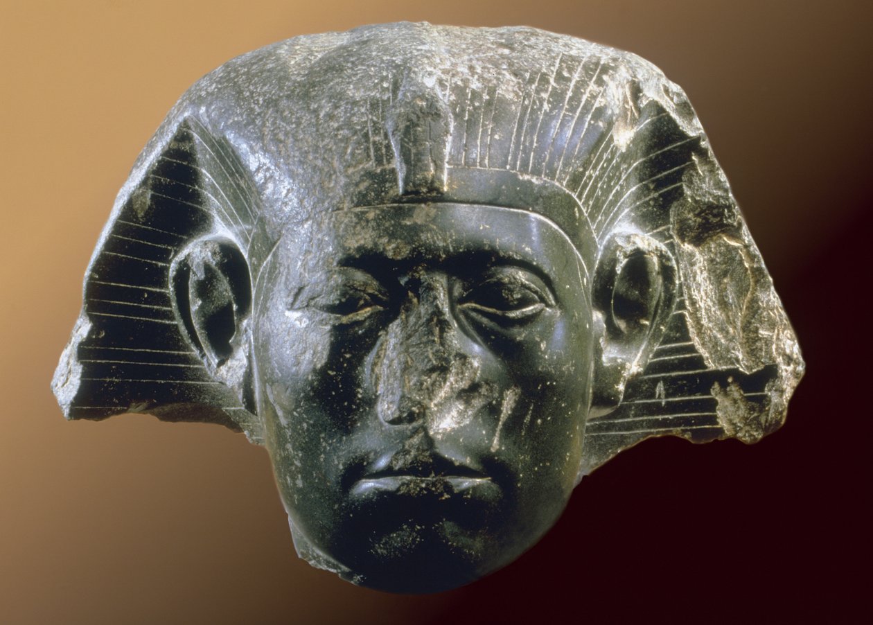 Testa ritratto di Sesostri III (1878-43 a.C.) da una sfinge, Medio Regno, c.1850 a.C. da Egyptian 12th Dynasty