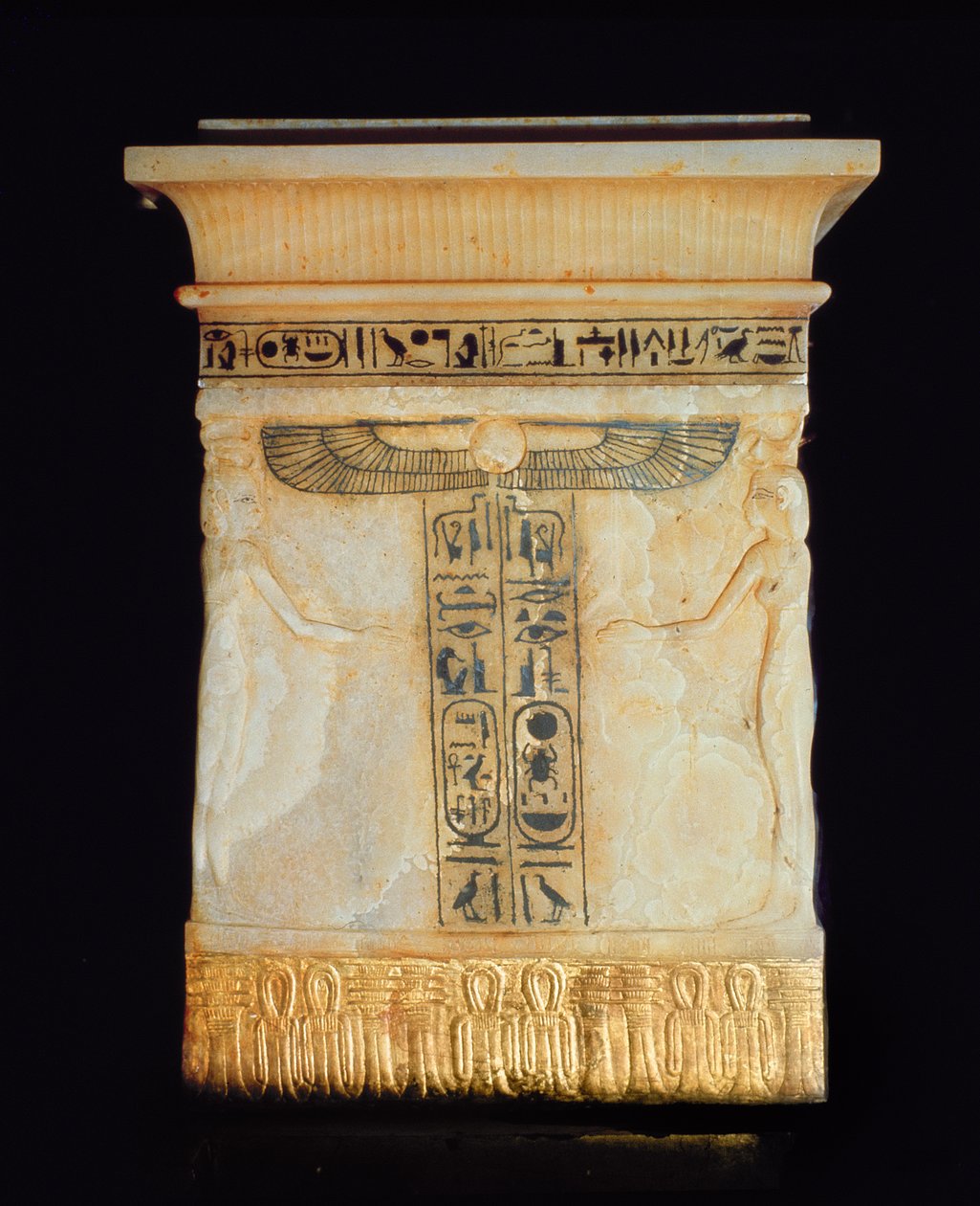 Cassa canopica, dalla tomba di Tutankhamon (c.1370-1352 a.C.) Nuovo Regno da Egyptian 18th Dynasty