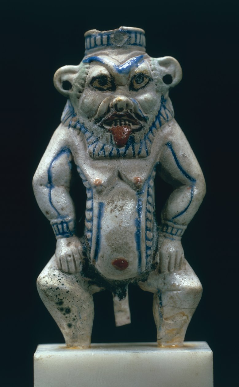 Vaso per kohl a forma del dio Bes, Nuovo Regno, c.1400-1300 a.C. da Egyptian 18th Dynasty