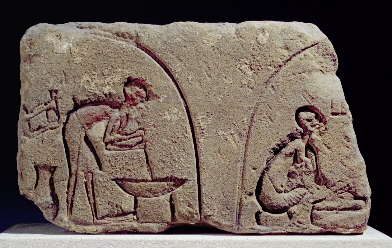 Rilievo della preparazione del cibo, Amarna, XIV secolo a.C. da Egyptian 18th Dynasty