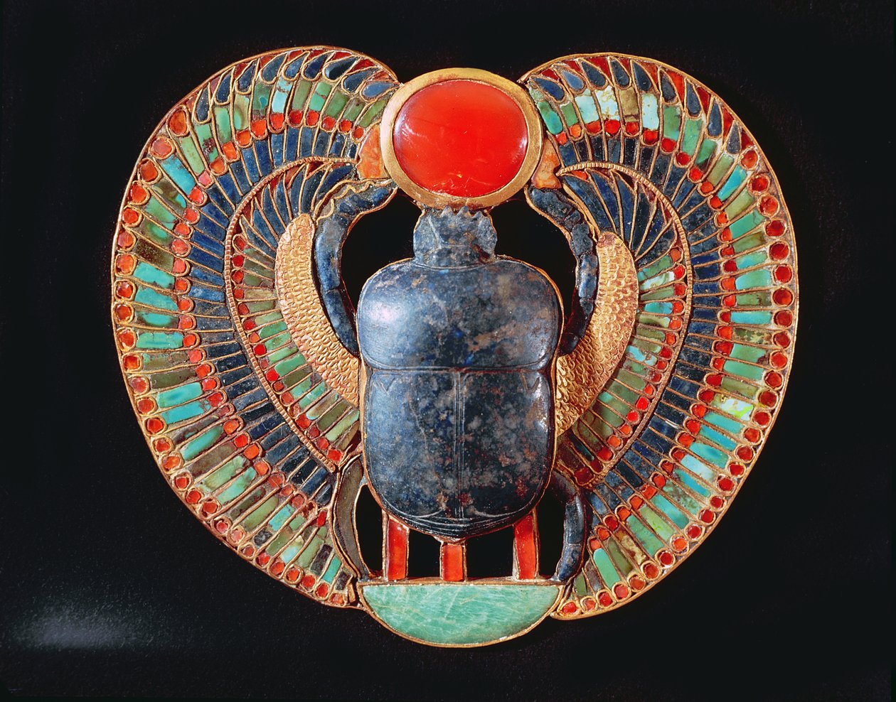 Pettorale a scarabeo, dalla tomba di Tutankhamon da Egyptian 18th Dynasty