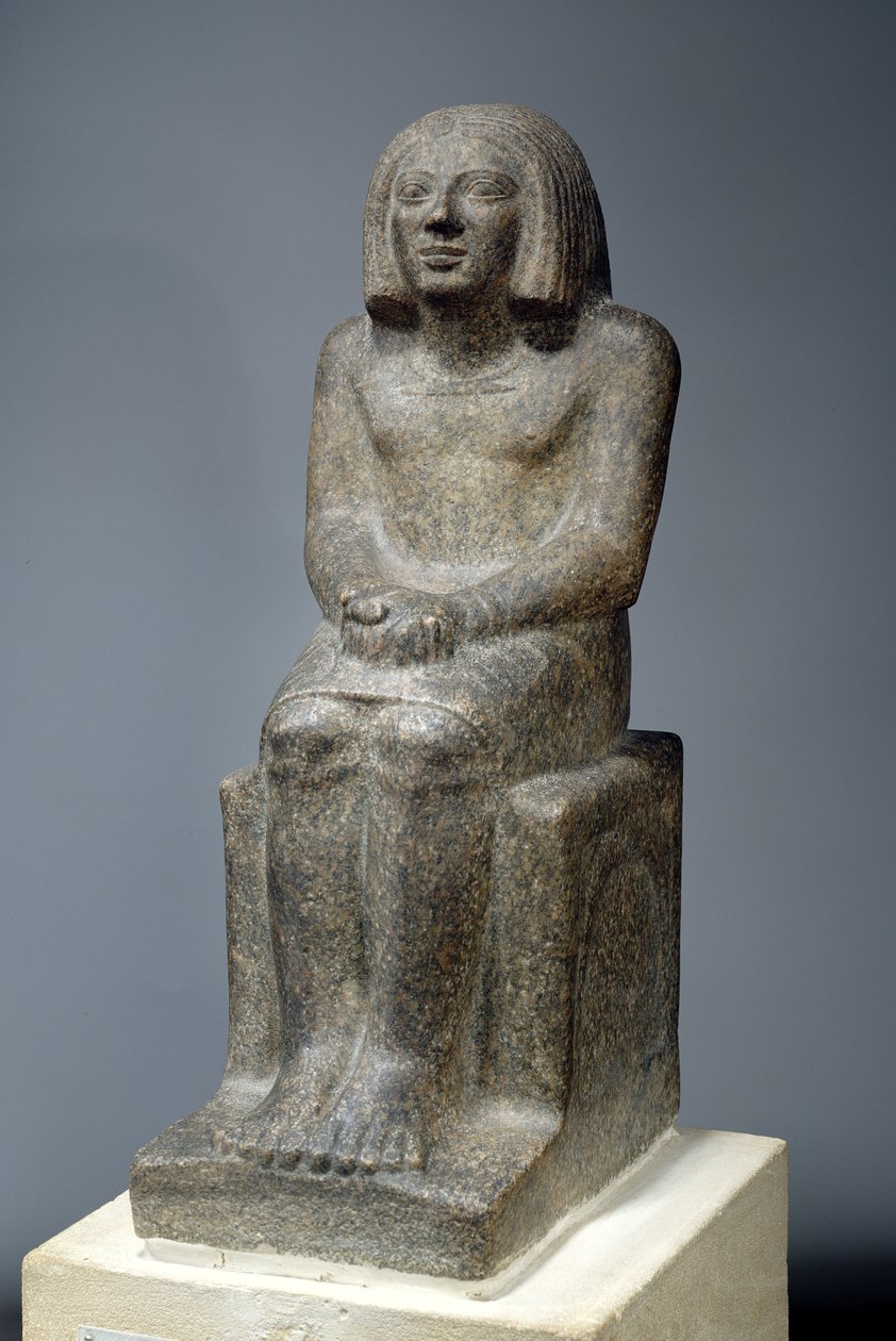 Statua di Ankh, sacerdote di Horus, periodo dinastico antico (diorite) da Egyptian 3rd Dynasty