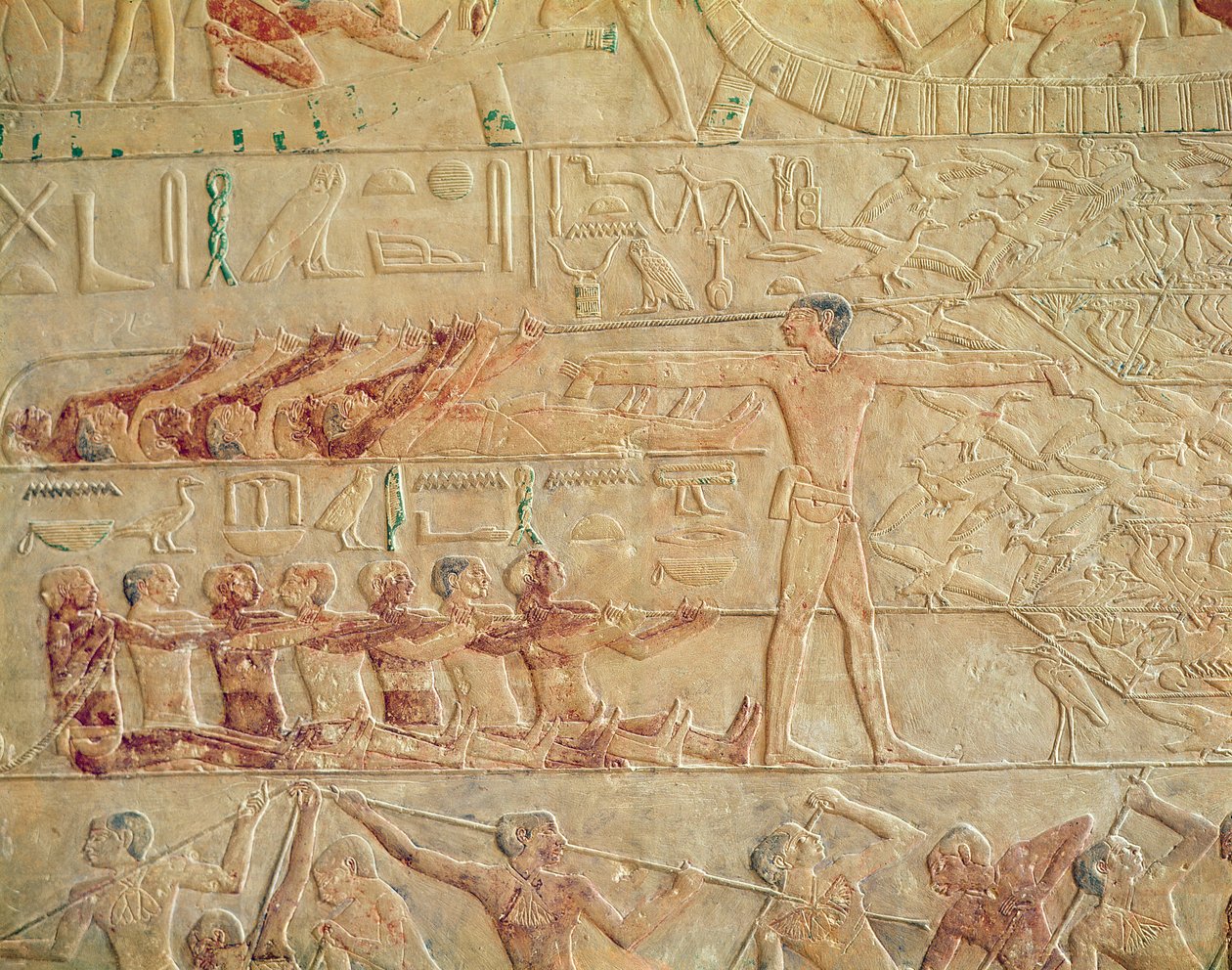 Rilievo che Raffigura Uomini che si Esercitano, dalla Mastaba di Ptah-Hotep e Akhti-Hotep da Egyptian 5th Dynasty