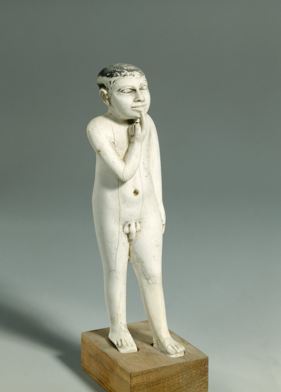 Statuetta di un giovane ragazzo nudo, Antico Regno da Egyptian 6th Dynasty