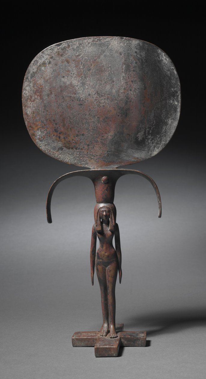 Specchio con cariatide, c.1540-1296 a.C. da Egyptian 18th Dynasty