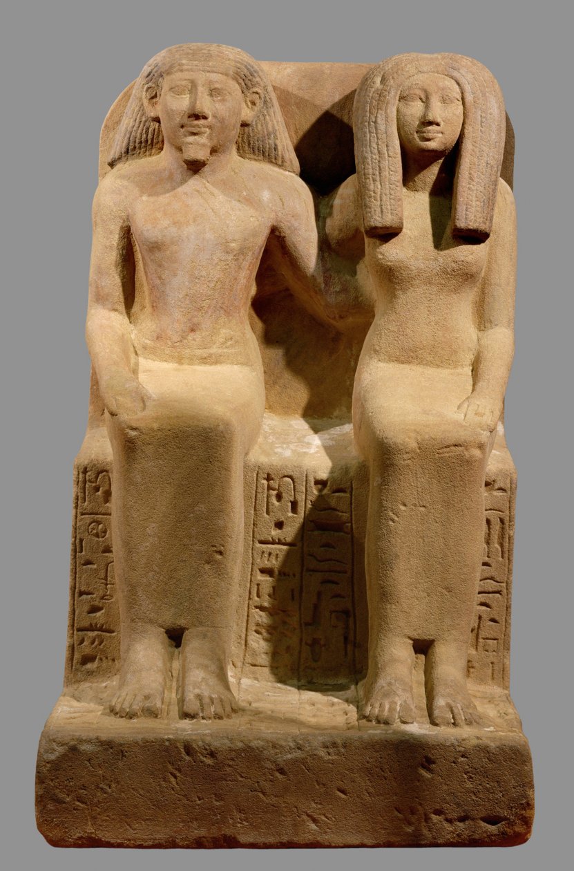 Ounsu, scriba-libraio, e sua moglie Imenhetep ... da Egyptian 18th Dynasty