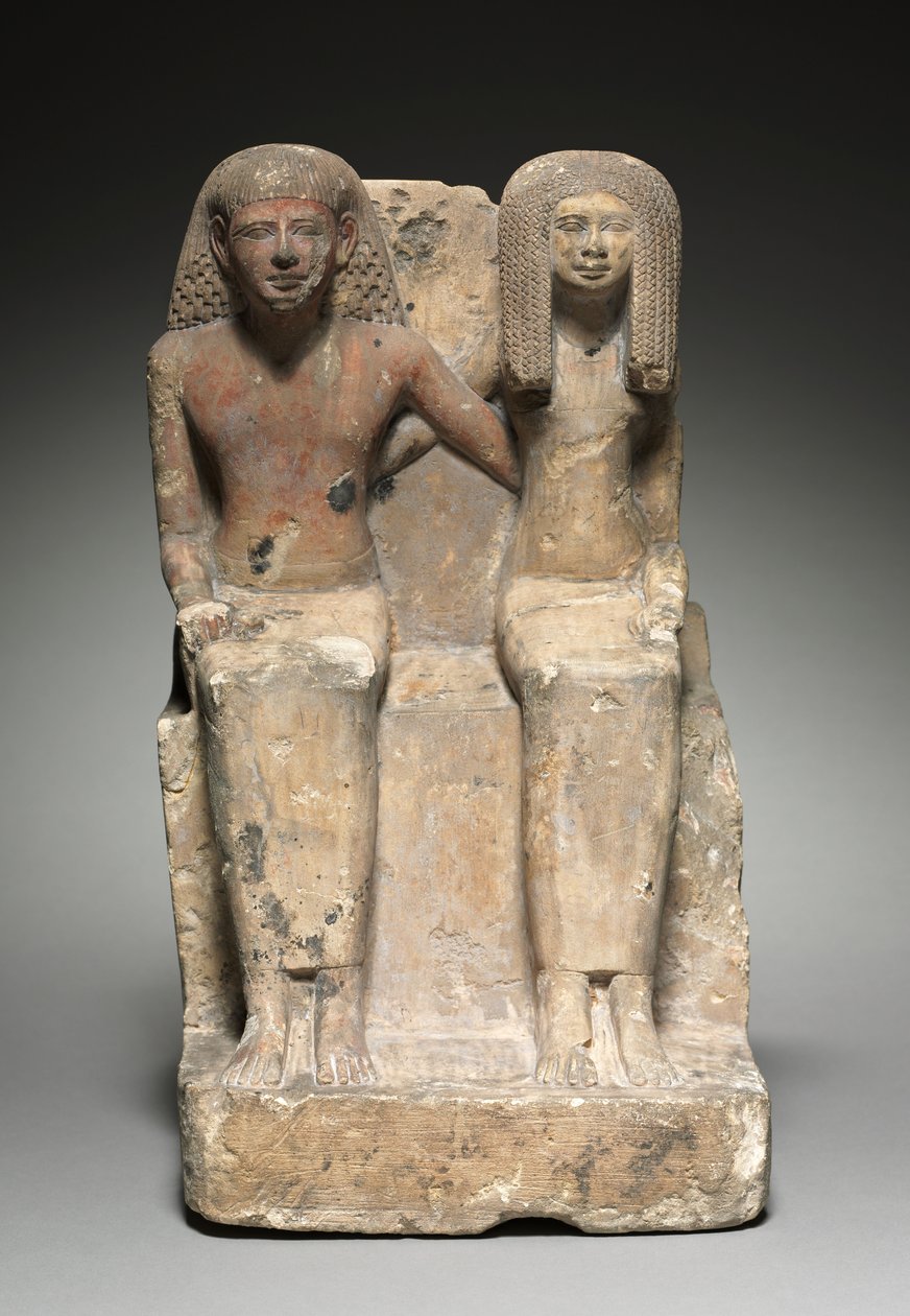 Statua di coppia seduta, c.1479-1425 a.C. da Egyptian 18th Dynasty