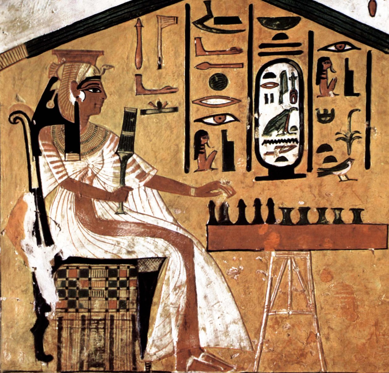 Nefertari che gioca a Senet (papiro) da Egyptian 19th Dynasty