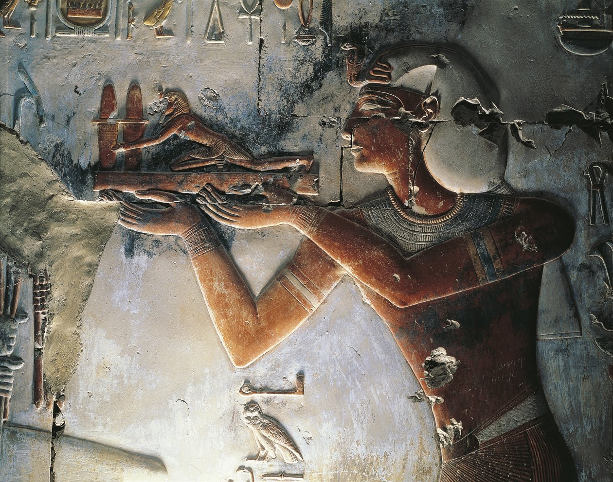 Rilievo dipinto del faraone da Egyptian Egyptian
