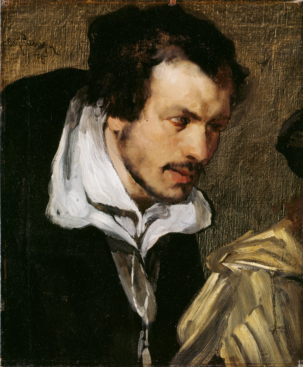 Didrik Slagheck. (Studio di ritratto per Cristiano II che firma la condanna a morte di Torben Oxe) da Hjalmer Eilif Emanuel Peterssen