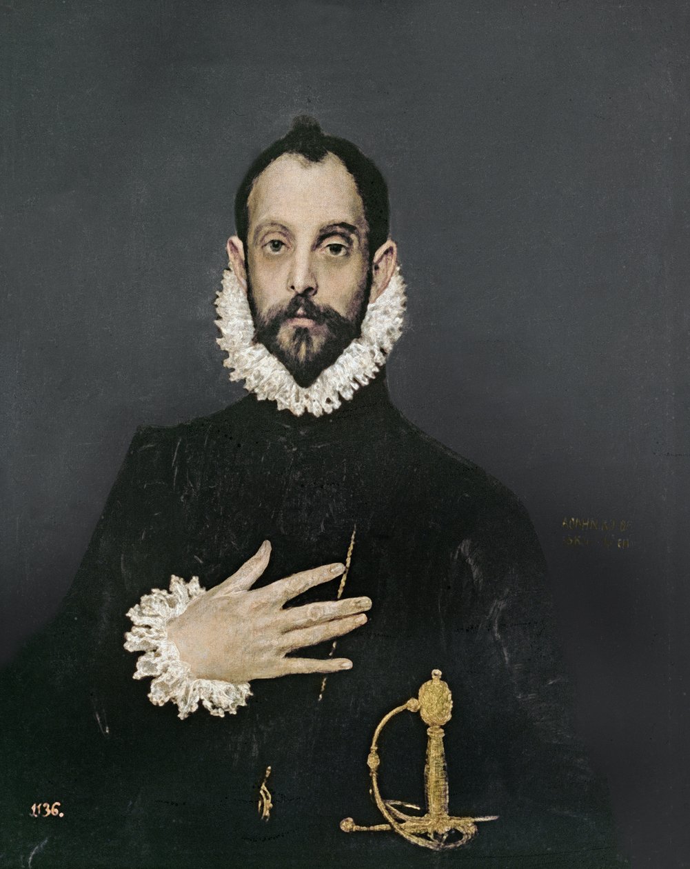 Gentiluomo con la mano sul petto, c.1580 da El Greco