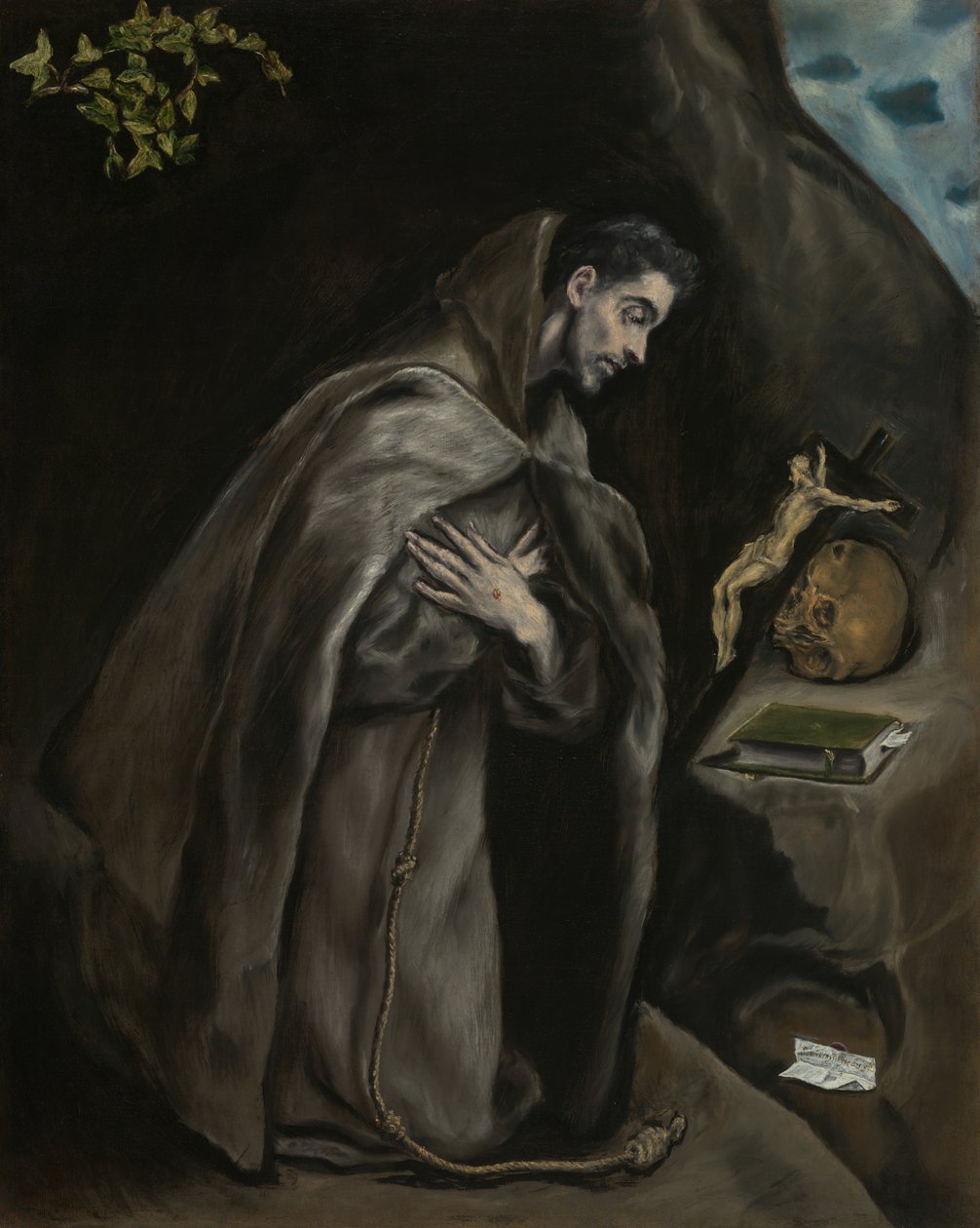 San Francesco in ginocchio in meditazione, 1595-1600 da El Greco
