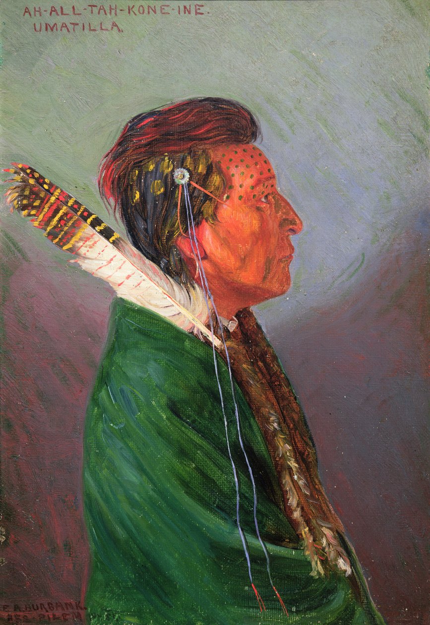 Ah-all-tah-kone-ine (olio su tela) da Elbridge Ayer Burbank