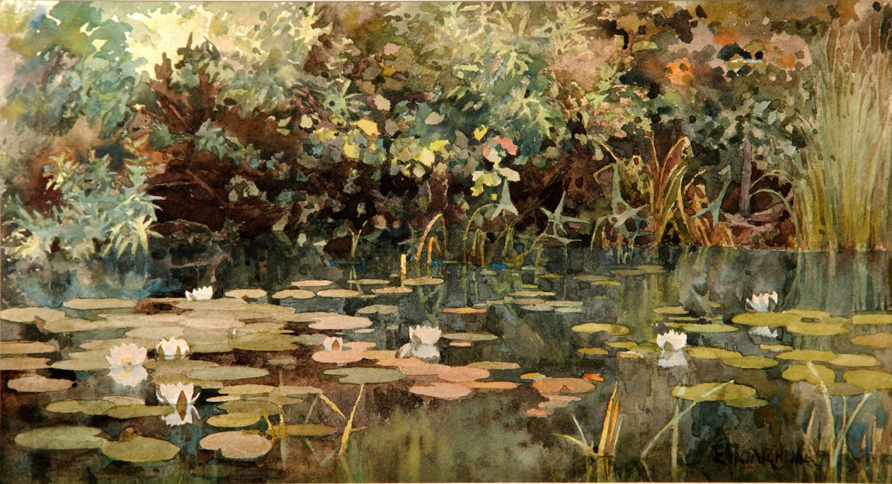 Stagno con ninfee, primi anni 1890 da Elena Dmitryevna Polenova