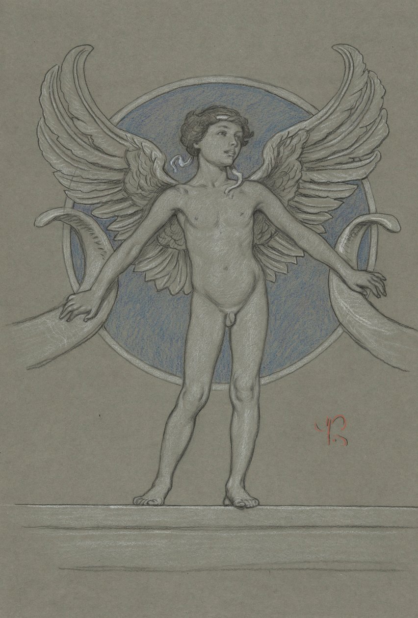 Ragazzo con ali e cornucopia da Elihu Vedder