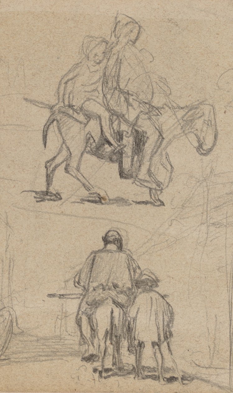 Padre, Figlio e Asino, c. 1859 da Elihu Vedder