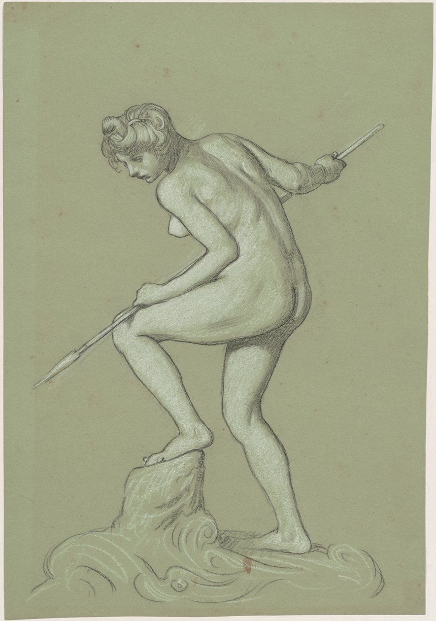 Ragazza che infilza un delfino da Elihu Vedder