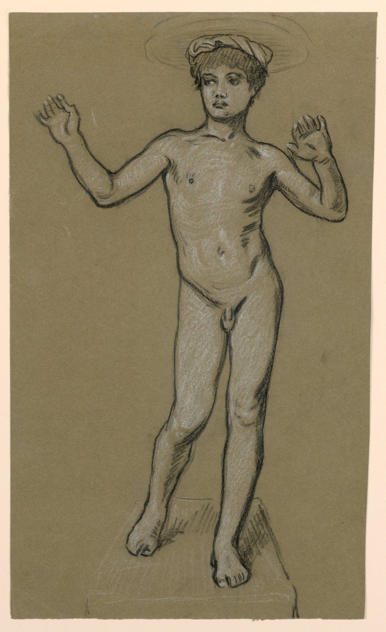 Studio di figura per un design di fontana da Elihu Vedder
